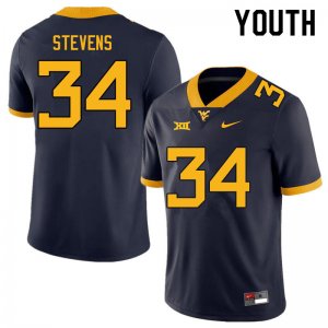 Youth West Virginia Mountaineers NCAA #34 Deshawn Stevens Navy Authentic Nike Stitched College Football Jersey CT15D61WM